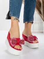 Papuci Dama cu Platforma 3AW326 RED | MEI