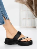 Papuci Dama cu Talpa Joasa 3AW291 BLACK | MEI