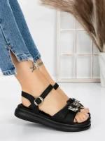 Sandale Dama cu Talpa Joasa 5WL23 BLACK | MEI