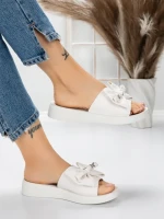 Papuci Dama cu Talpa Joasa 5XJ57 WHITE | MEI