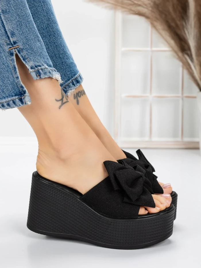 Papuci Dama cu Platforma 5WL8 BLACK | MEI