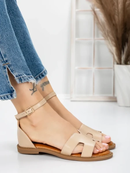 Sandale Dama cu Talpa Joasa 5PT6 BEIGE | MEI
