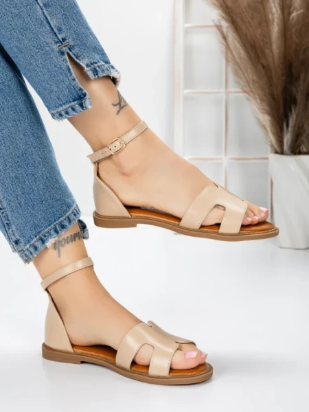 Sandale Dama cu Talpa Joasa 5PT6 BEIGE | MEI