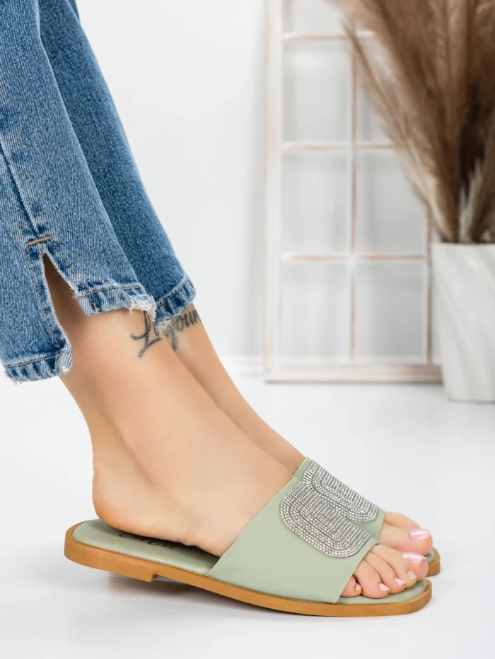 Papuci Dama cu Talpa Joasa 3AW308 CYAN | MEI