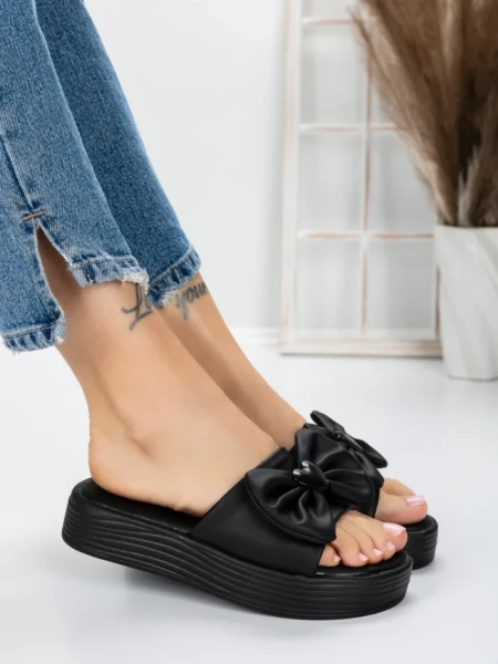 Papuci Dama cu Talpa Joasa 3AW319 BLACK | MEI