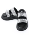 Papuci Dama cu Talpa Joasa 888-2 BLACK-SILVER | FASHION