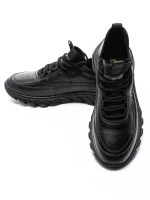 Pantofi Sport Barbati din piele naturala M01902 Negru (L10) Franco Gerardo