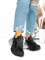 Pantofi Sport Dama cu Platforma 5WL83 BLACK | MEI