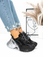 Pantofi Sport Dama cu Platforma 5WL83 BLACK | MEI