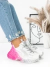 Pantofi Sport Dama cu Platforma 5WL83 PINK-WHITE | MEI