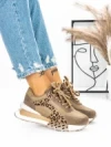 Pantofi Sport Dama din piele naturala 5SZ11 KHAKI | PANTOFUL
