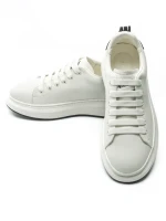 Pantofi Sport Barbati din piele naturala 51191 WHITE-BLACK | ADVANCER