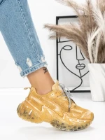 Pantofi Sport Dama cu Platforma 5WL83 YELLOW | MEI