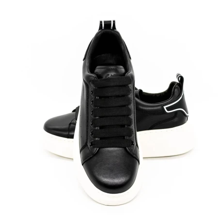 Pantofi Sport Barbati din piele naturala 3221 Negru-Al... » MeiShop.Ro
