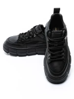 Pantofi Sport Barbati din piele naturala 88220 BLACK | ADVANCER