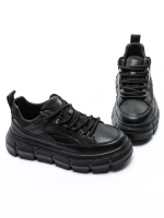 Pantofi Sport Barbati din piele naturala 88220 BLACK | ADVANCER