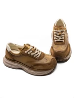 Pantofi Sport Dama din piele naturala KM5502 KHAKI | FRANCO GERARDO