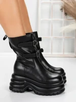 Ghete Dama din piele naturala 5W62 BLACK | PANTOFUL