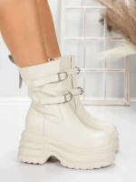 Ghete Dama din piele naturala 5W62 BEIGE | PANTOFUL