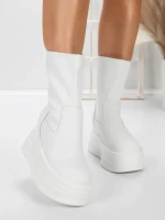 Ghete Dama din piele naturala 5W76 WHITE | PANTOFUL