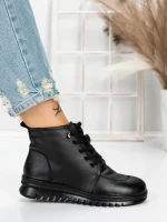 Ghete Dama din piele naturala 5W50 BLACK | PANTOFUL