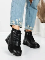 Ghete Dama din piele naturala 5W50 BLACK | PANTOFUL