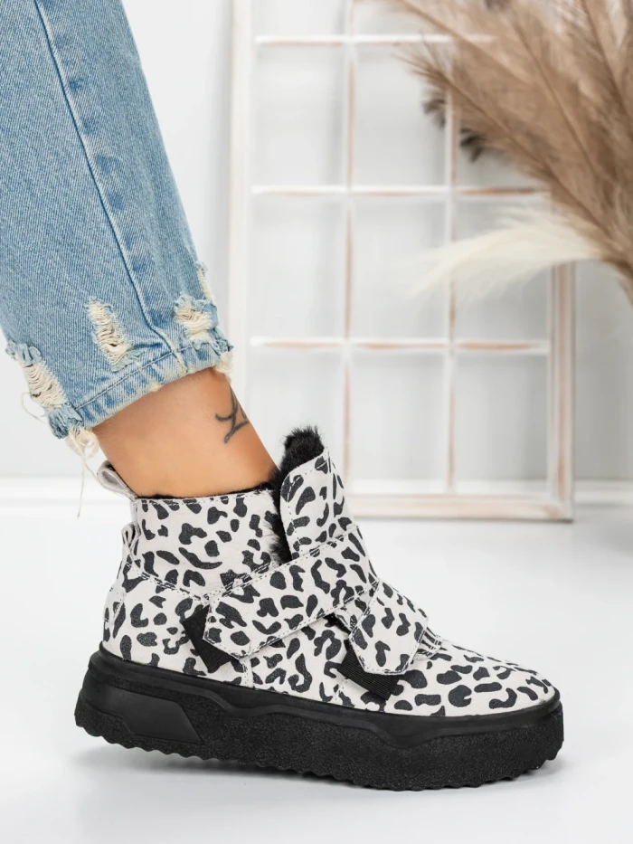 Ghete Dama din piele naturala 5SZ6 LEOPARD PRINT | PANTOFUL