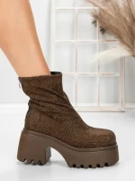 Ghete Dama cu Platforma 5WL77 BROWN | MEI