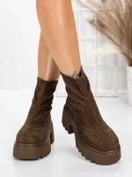 Ghete Dama cu Platforma 5WL77 BROWN | MEI