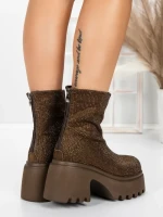 Ghete Dama cu Platforma 5WL77 BROWN | MEI