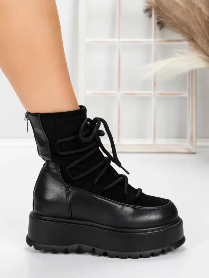 Ghete Dama cu Platforma 56WL3 BLACK | MEI