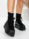 Ghete Dama cu Platforma 56WL3 BLACK | MEI