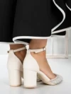 Pantofi cu Toc Gros 5XKK37 BEIGE | MEI