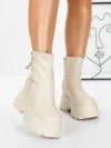 Ghete Dama cu Platforma 58WL17 BEIGE | MEI
