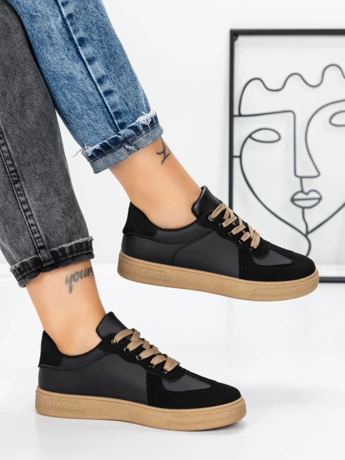 Sneakers Dama 986 BLACK-KHAKI | FASHION
