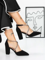 Pantofi cu Toc Gros 2YXD63 BLACK | MEI