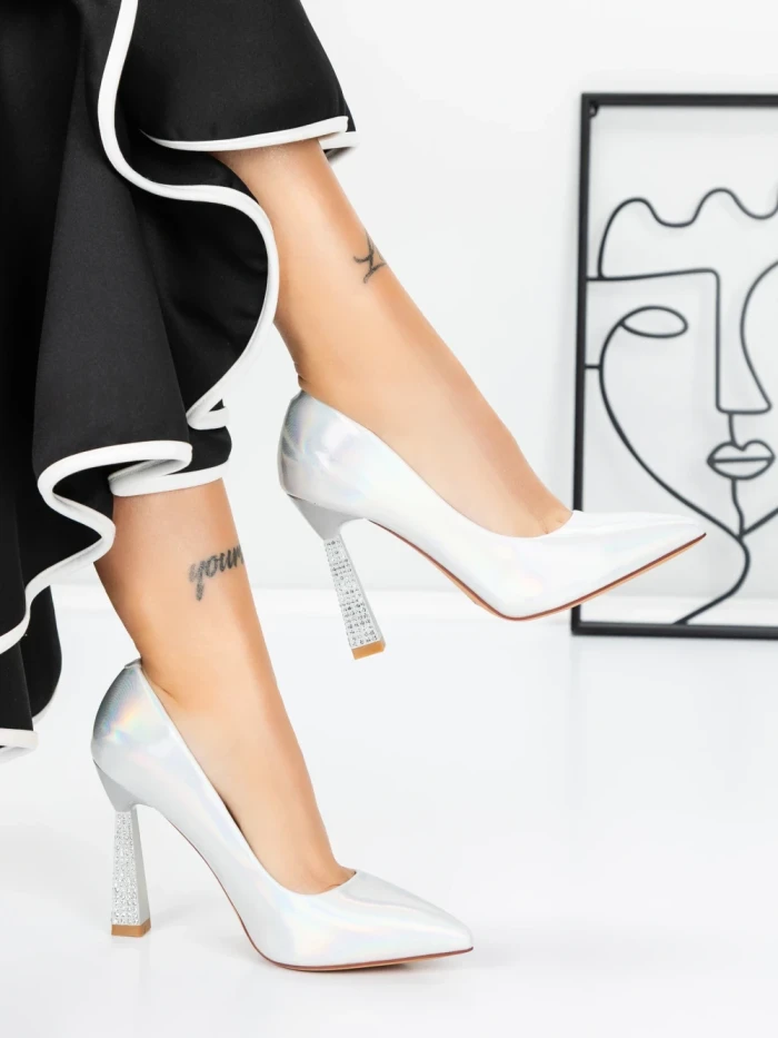 Pantofi Stiletto 3ADC77 SILVER | MEI