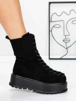 Ghete Dama cu Platforma 3AL77 BLACK | MEI