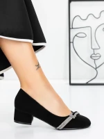 Pantofi cu Toc mic 3XKK99 Negru » MeiShop.Ro