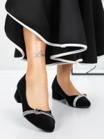 Pantofi cu Toc mic 3XKK99 Negru » MeiShop.Ro