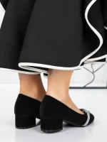 Pantofi cu Toc mic 3XKK99 Negru » MeiShop.Ro