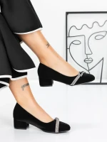 Pantofi cu Toc mic 3XKK99 Negru » MeiShop.Ro