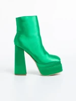 Botine dama verzi din material textil Zosime