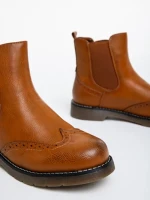Botine dama camel din piele ecologica Rosine