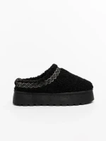 Papuci dama negri din material textil Amaria