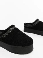 Papuci dama negri din material textil Amaria