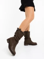 Cizme dama maro din piele ecologica Harika