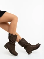 Cizme dama maro din piele ecologica Harika