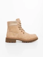 Ghete dama bej din piele ecologica Adesina