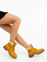 Ghete dama camel din piele ecologica Adesina